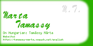 marta tamassy business card
