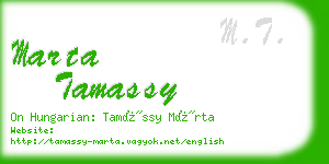 marta tamassy business card